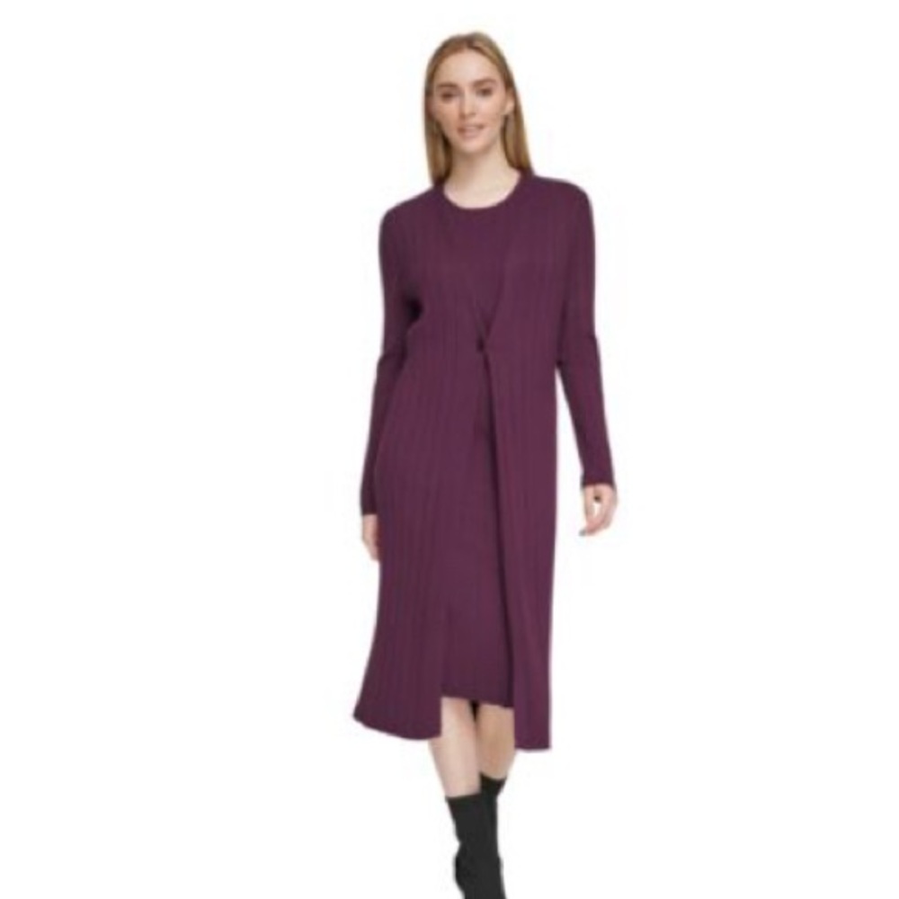 Calvin Klein Womens Knit Duster Cardigan Sweater - Picture 1 of 9